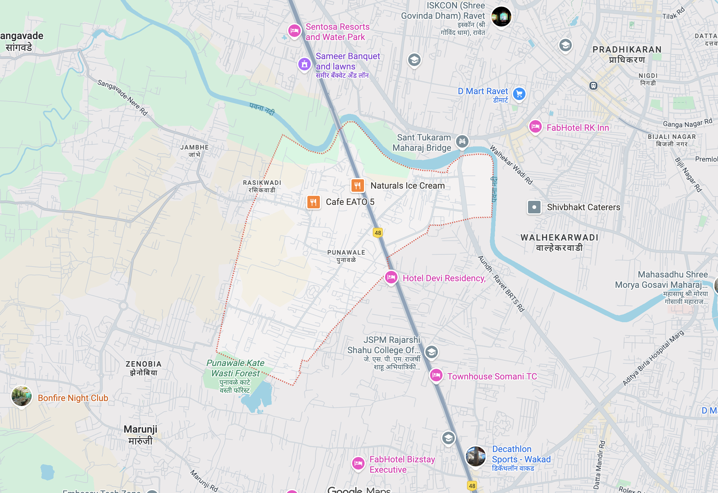 Supreme Riverside Location Map - Punawale Pune Near Hinjawadi